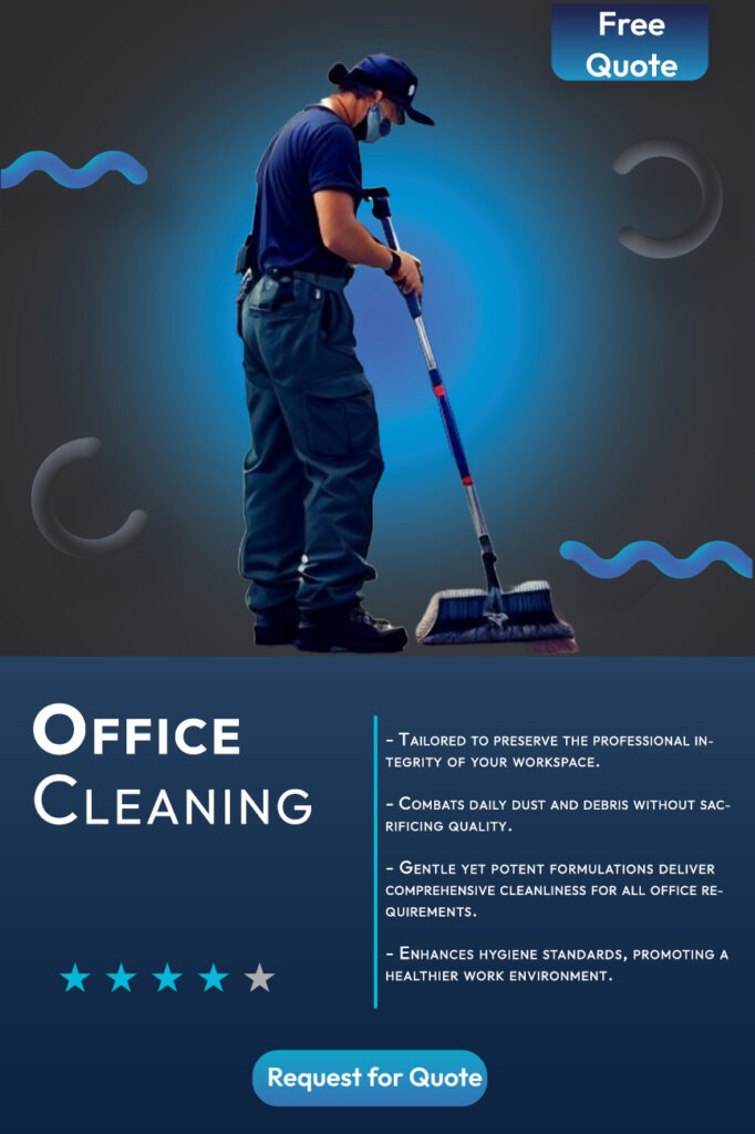 Office cleaning; Commercial cleaning; Workplace hygiene; Office janitorial services; Professional cleaners; Business cleanliness; Corporate cleaning solutions; Office maintenance; Commercial janitorial services; Workspace sanitation; Office disinfection; Business tidiness; Workplace cleanliness; Office hygiene standards; Commercial cleaning company; Office deep cleaning; Corporate janitorial services; Professional office cleaners; Business cleaning services; Workspace organization; Office sanitization; Corporate cleanliness; Business janitorial services; Office cleaning contractors; Commercial property cleaning; Workplace sanitation services; Office cleanliness solutions; Business premises cleaning; Office dusting and vacuuming; Corporate environment cleanliness; Office carpet cleaning; Workspace germ control; Commercial facility cleaning; Office building cleaning; Business environment sanitation; Corporate facility cleaning; Office washroom cleaning; Workplace surface disinfection; Commercial property maintenance; Office kitchen cleaning; Workspace odor control; Corporate office cleaning; Business floor cleaning; Office window cleaning; Commercial space sanitation; Workplace trash removal; Office furniture cleaning; Corporate restroom cleaning; Business facility hygiene; Workspace clutter removal; Office breakroom cleaning; Commercial office janitors; Workplace desk cleaning; Office equipment sanitation; Corporate building cleaning; Business facility disinfection; Office entrance cleaning; Workspace air purification; Commercial premises cleanliness; Office environment tidiness.